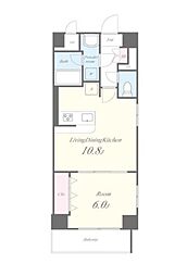 西武池袋線 桜台駅 徒歩2分の賃貸マンション 6階1LDKの間取り