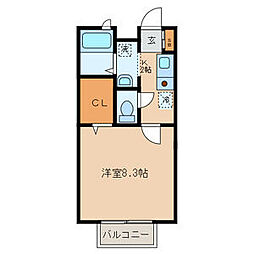西武新宿線 下井草駅 徒歩12分の賃貸アパート 1階1Kの間取り