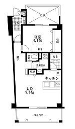 西武池袋線 中村橋駅 徒歩8分の賃貸マンション 3階1LDKの間取り