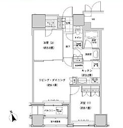 東京メトロ丸ノ内線 池袋駅 徒歩9分の賃貸マンション 6階2LDKの間取り