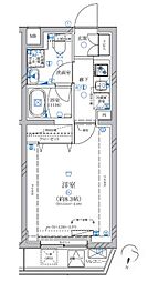 都営大江戸線 新江古田駅 徒歩12分の賃貸マンション 2階1Kの間取り