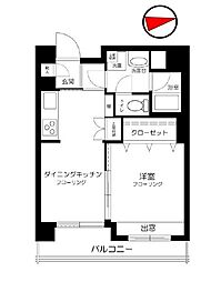 西武新宿線 武蔵関駅 徒歩9分の賃貸マンション 7階1DKの間取り