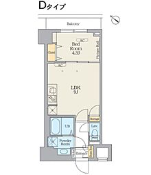西武池袋線 江古田駅 徒歩2分の賃貸マンション 2階1LDKの間取り
