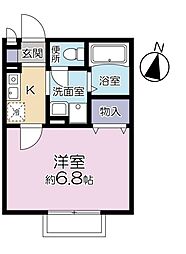東京メトロ副都心線 要町駅 徒歩8分の賃貸アパート 1階1Kの間取り