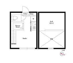 ハーモニーテラス桜台IV 1階ワンルームの間取り