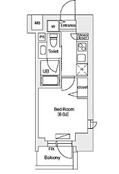 東京メトロ丸ノ内線 池袋駅 徒歩8分の賃貸マンション 3階1Kの間取り