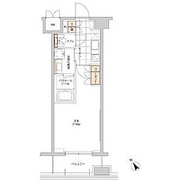 JR山手線 目白駅 徒歩2分の賃貸マンション 7階1Kの間取り