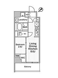 JR山手線 巣鴨駅 徒歩3分の賃貸マンション 6階1LDKの間取り