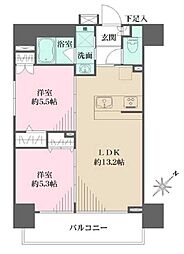 都営三田線 千石駅 徒歩2分の賃貸マンション 6階2LDKの間取り