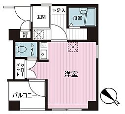 JR山手線 大塚駅 徒歩7分の賃貸マンション 4階ワンルームの間取り