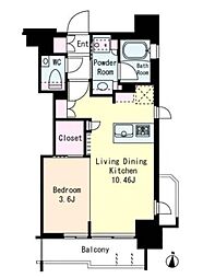 西武池袋線 椎名町駅 徒歩2分の賃貸マンション 6階1LDKの間取り