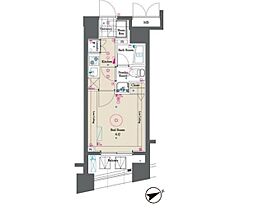 西武有楽町線 練馬駅 徒歩5分の賃貸マンション 5階1Kの間取り