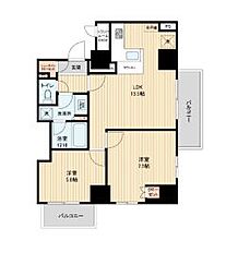 JR山手線 田端駅 徒歩11分の賃貸マンション 14階2LDKの間取り