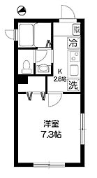 東京メトロ副都心線 要町駅 徒歩4分の賃貸アパート 2階1Kの間取り