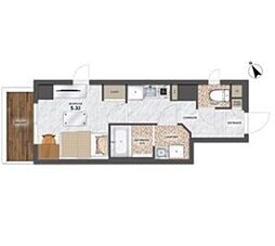 JR山手線 駒込駅 徒歩3分の賃貸マンション 3階1Kの間取り