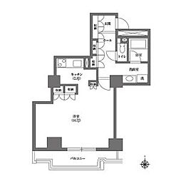 都営三田線 千石駅 徒歩4分の賃貸マンション 11階ワンルームの間取り