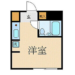 大朝コーポ ワンルームの間取図画像