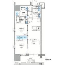 ルフォンプログレ赤羽マークス 2DKの間取図画像