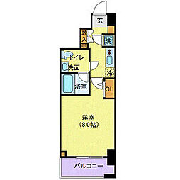 LEXE赤羽 1Kの間取図画像