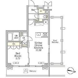 ミレーネ滝野川 1LDKの間取図画像
