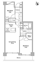 パークグレイス駒込 2LDKの間取図画像