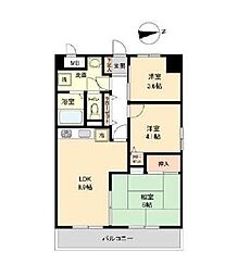 マンション白陽 2LDKの間取図画像