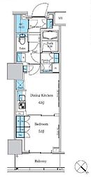 パークアクシス滝野川ラブリーズ 1DKの間取図画像