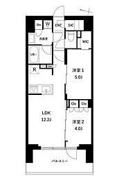 プレディアコート西日暮里 2LDKの間取図画像