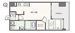 ヴィラ東邦ホワイトテラス 1DKの間取図画像