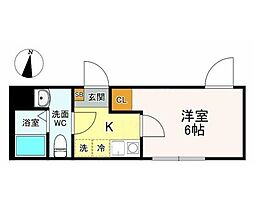 フロレスタ千川 1Kの間取図画像