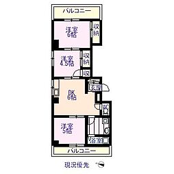 伊集院ビル 3DKの間取図画像
