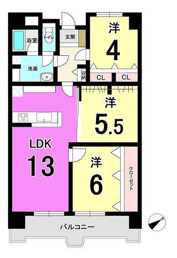 ◆エクレール青山3LDKマンション♪2024年5月内装リフォーム♪スーパーまで徒歩約8分で買物便利♪