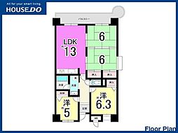 ホワイトキャッスル京良城 4LDKの間取図画像