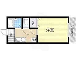 阪口ハイツ 1Kの間取図画像