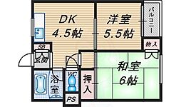 (有)ケイア&エフ豊中ビル 2DKの間取図画像