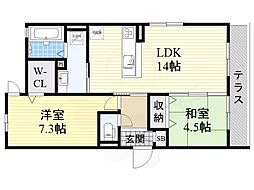 ラ メゾン ド ボヌール 桜塚 B 1階/-