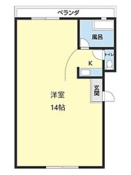 ＮＫ　ＶＩＬＬＡＧＥ 3階ワンルームの間取り