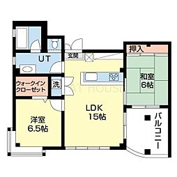 河彦I 3階2LDKの間取り