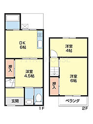 JR紀勢本線 紀三井寺駅 徒歩35分の賃貸アパート 1階3DKの間取り