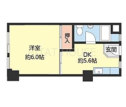 ビレッジハウス城北タワー 1DKの間取図画像