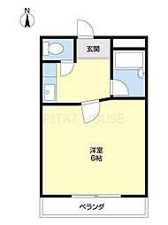 グリーンプラザ谷町壱番館 3階1Kの間取り