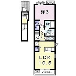 ブリランテ 2階1LDKの間取り