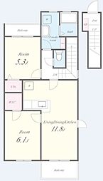 ルーチェ 2階2LDKの間取り