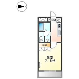 ヒールコート 1階1Kの間取り