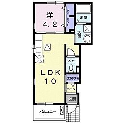 レジデンス・リオＢ 1階1LDKの間取り