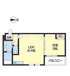アメニティ高松 1階1LDKの間取り