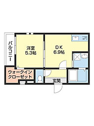 フジパレス北新金屋丁 305 3階1DKの間取り