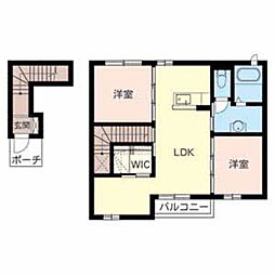 シャーメゾン縁 2階2LDKの間取り