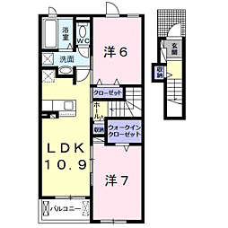 セレーノ 2階2LDKの間取り