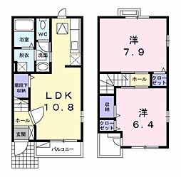プラシード 2LDKの間取図画像